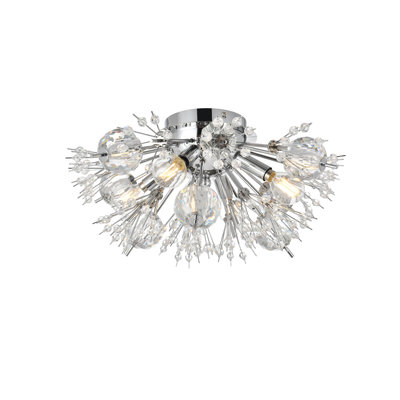 Behrens Glass and Iron Flush Mounted Sconce