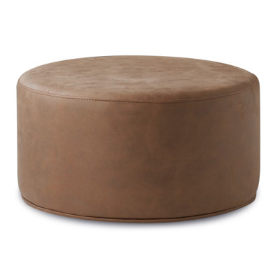 Celine 24" Wide Pouf A in Nubuck Fabric