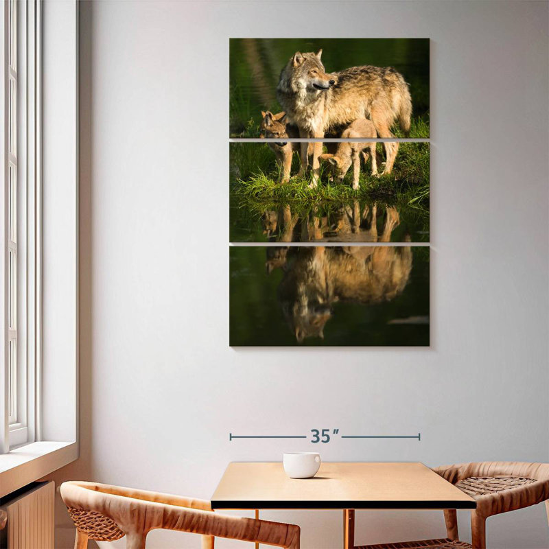 Brampt Wolves By The Lake, 65" H x 42" W