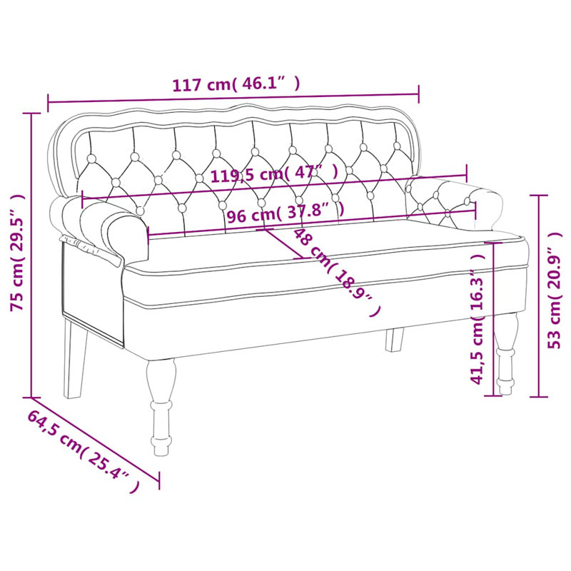 Chandale vidaXL 47” W Small Loveseat, Velvet Chesterfield Sofa, 2 Seater Couch for Living Room, Black