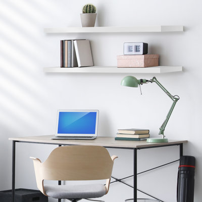  Ensemble de 2 tablettes flottantes de 35 po de long avec fixation invisible - blanc