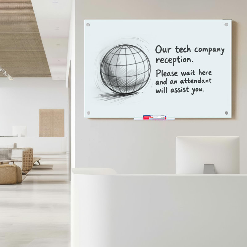 Tableau blanc magnétique effaçable à sec 48 po x 32 po, Blanc