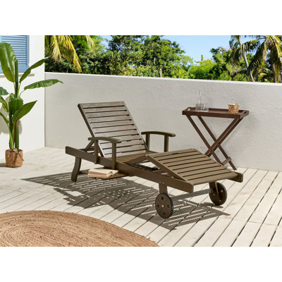 Kenneth 196cm Long Reclining Acacia Single Chaise