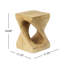 Table d'appoint à forme torsadée, aspect bois, aspect naturel, eau, convient aux espaces de salle à manger et de détente, capacité de 200 lb, conception couleur de 11,98 po x 11,98 po x 17 po, utilisation intérieure ou extérieure, supporte les plantes