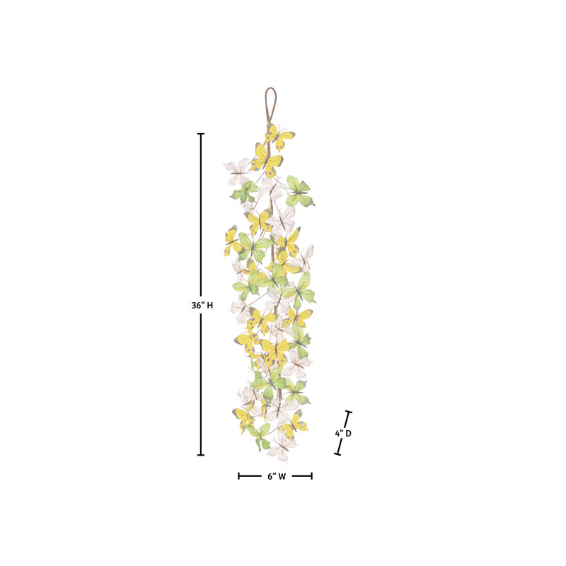 Guirlande 36 ", Vert / jaune / blanc
