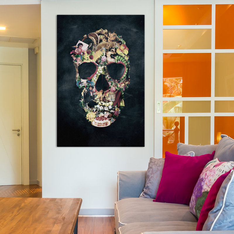 « rétro-crâne » par ali gulec, impression sur toile tendue, H 18 po x l 12 po x P 1,5 po, Toile tendue, Pas de tapis