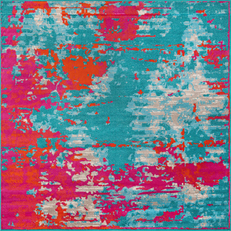 Abstract Indoor Rug, Square 7'10"