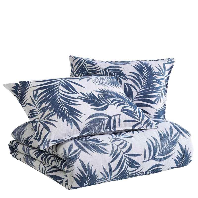 Nautica Marina Leaf Reversible Comforter Set, Navy, King Comforter + 2 King Shams