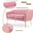 Velvet Sofa Couch With Gold Finished Legs-301158727