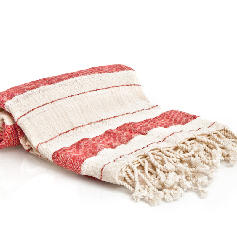 Pinckard Turkish Cotton Ultra Light Beach Towel, Red