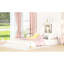 Lit double en bois blanc avec tête de lit en forme de maison - Motif fascinant-483646497-483646496