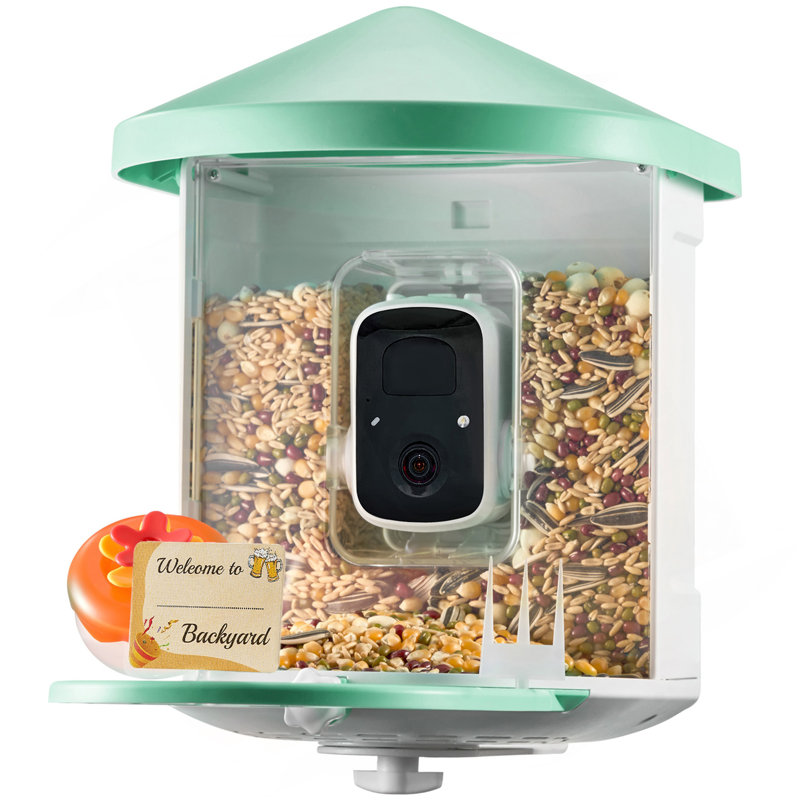 Mangeoire à oiseaux intelligente avec caméra 2K HD, H 10,8 po x l 13,1 po x P 8,6 po