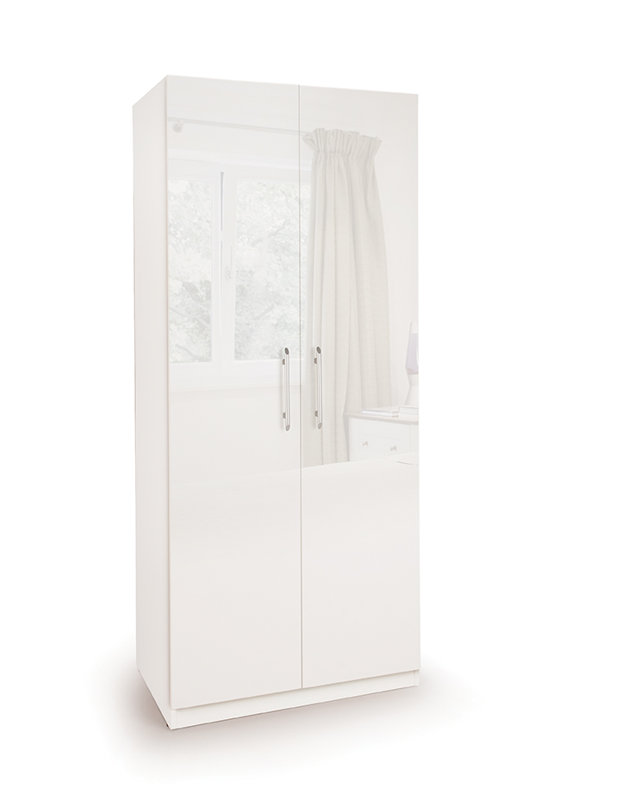 Beverley 2 Door Manufactured Wood Wardrobe, White