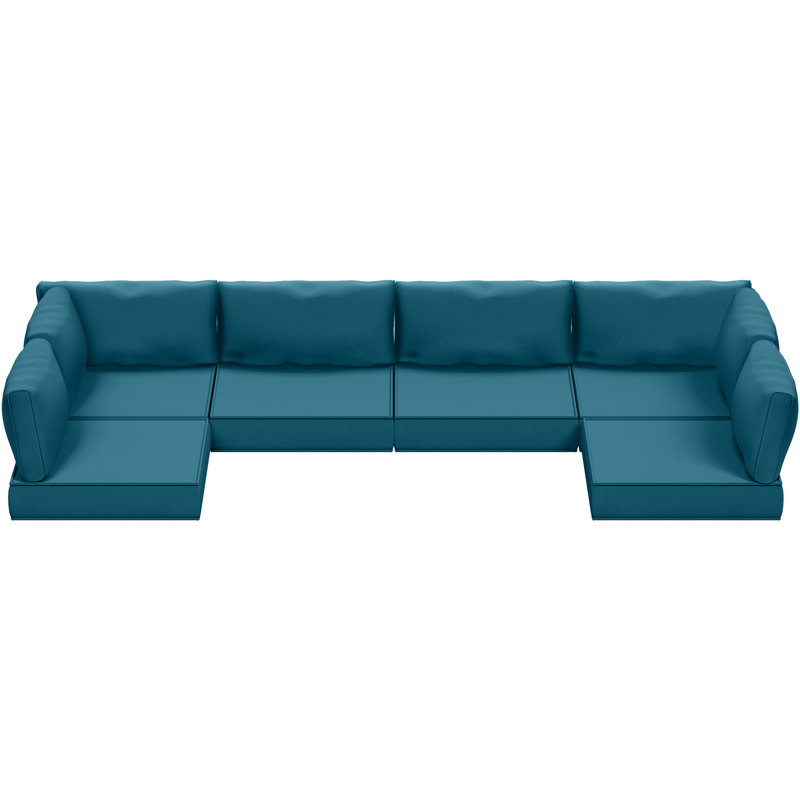 14 Piece Outdoor Furniture Replacement Waterproof Cushions, Powder Blue, 5"