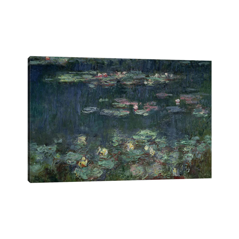 Nénuphars: reflets verts, 1914 - giclée sur toile tendue avec châssis, H 12 po x l 18 po