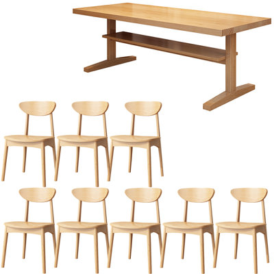Modern simple solid wood dining table set.