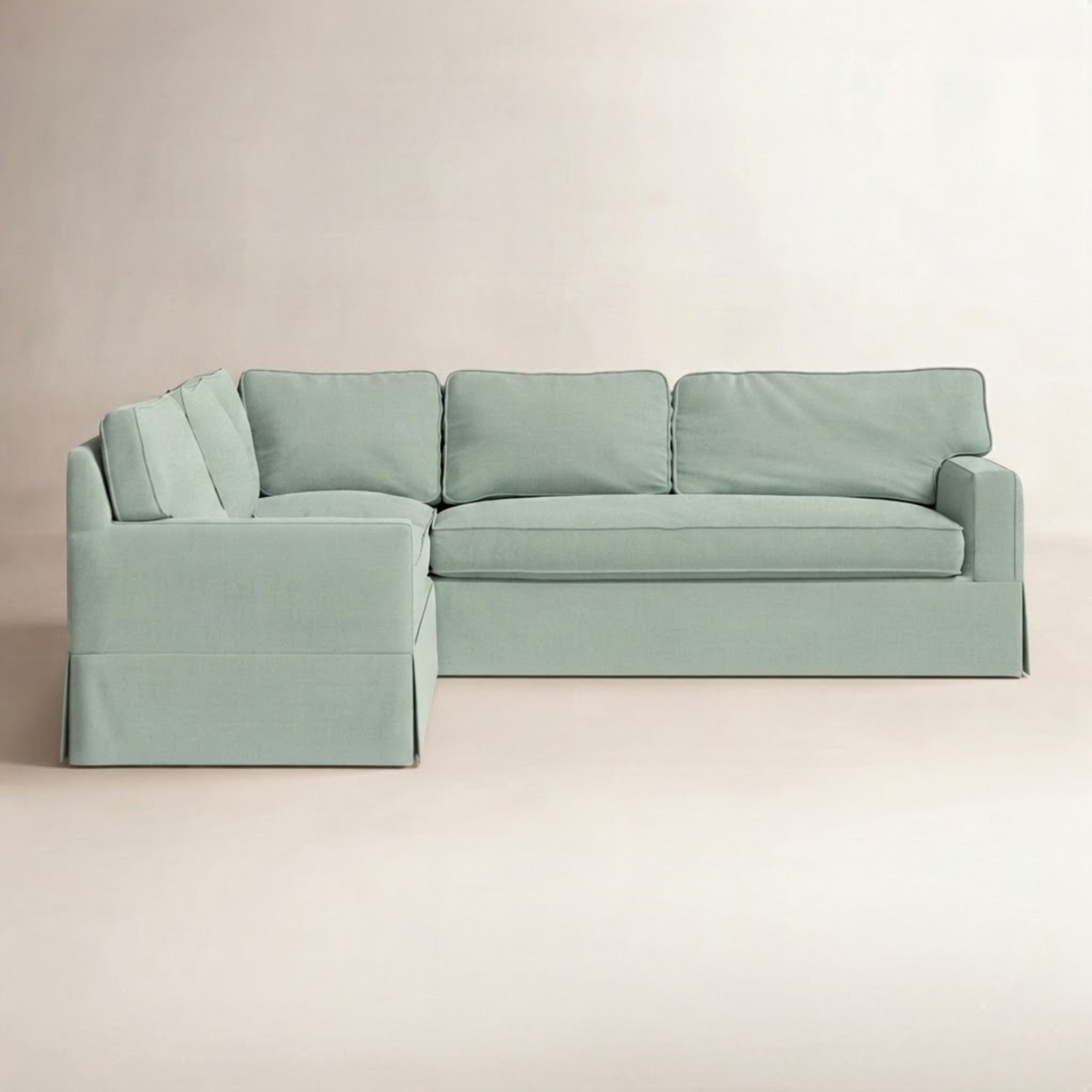 Taylor Slipcovered L-Sectional, Bayou Spray Canvas