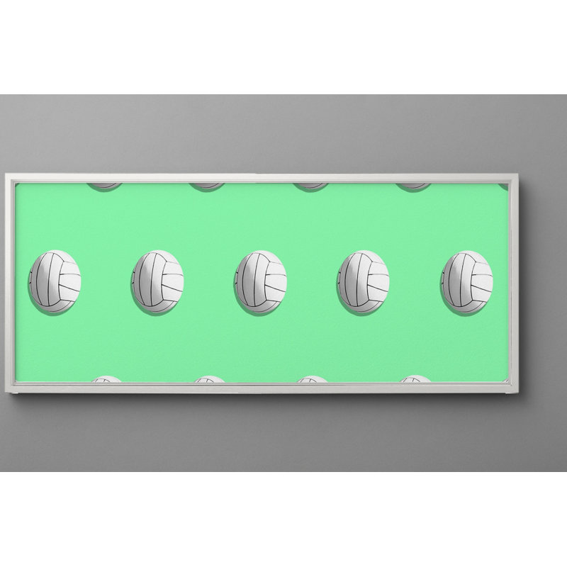 Volleyball, art mural encadré, H 22,5 po x l 62,5 po, Blanc
