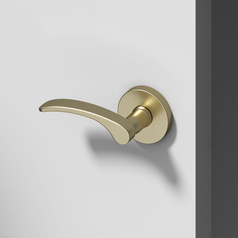 Levier de porte simple Brook pour conception dissimulée moderne (pour placard, garde-manger ou couloir) - style minimaliste élégant en or champagne brossé