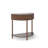 Artisan-Crafted Wave-Pattern Demi-Lune Console Table With Brown Woodgrain,Unique Half Moon Design End Table With 2 Storage Drawers And Bottom Shelf For Living Room, Bedroom, Study, Hallway-122882825