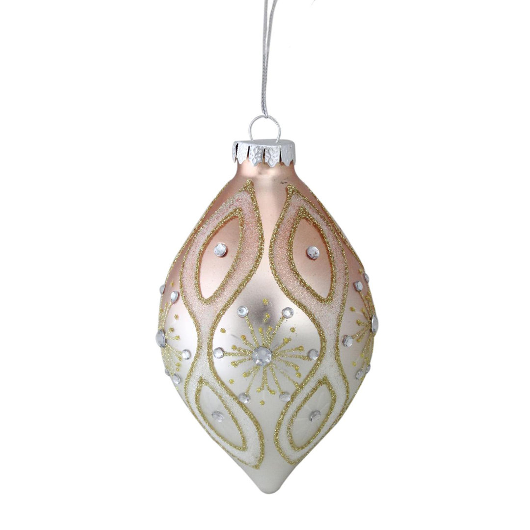 5.25" Rose Gold Retro Ombre Glass Christmas Drop Ornament Northlight Seasonal
