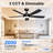 52" 5-Blade Smart Ceiling Fan with Light, WiFi/APP/Voice/Remote, 6 Speed High Airflow Low Noise DC Motor Reversible Airflow-799656595-799656589