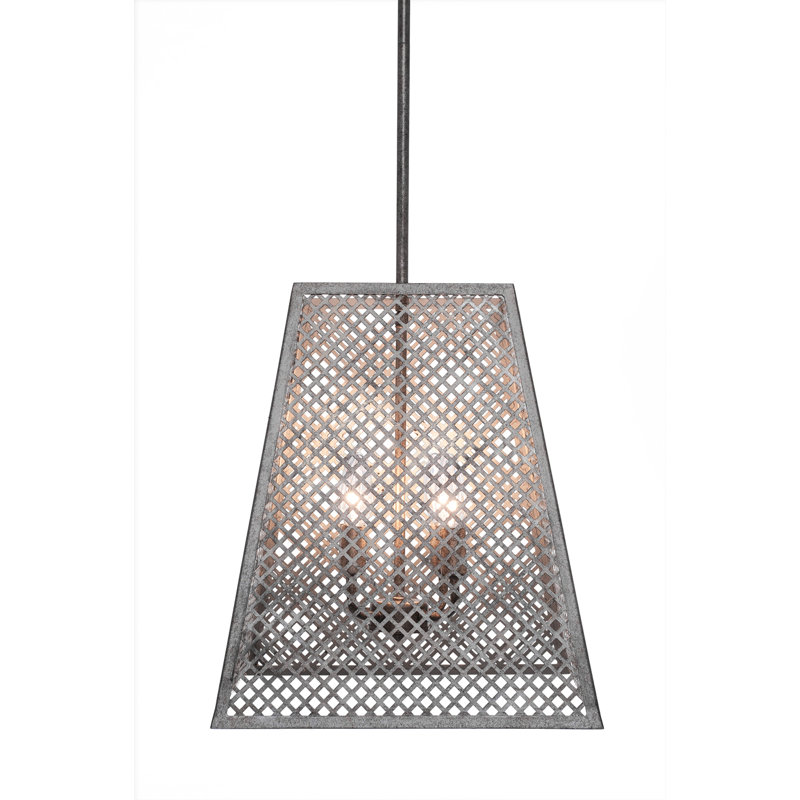 Giusto 1 - Light Unique / Statement Geometric Pendant, Aged Silver