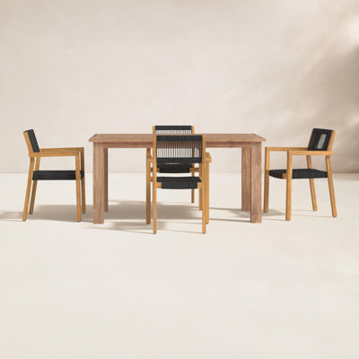 Beardall 63" Teak Patio Dining Set