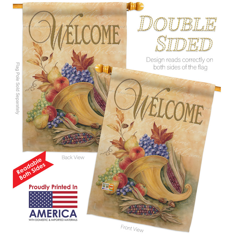 Ensemble de drapeaux en polyester 40 x 28 po Autumn Cornucopia