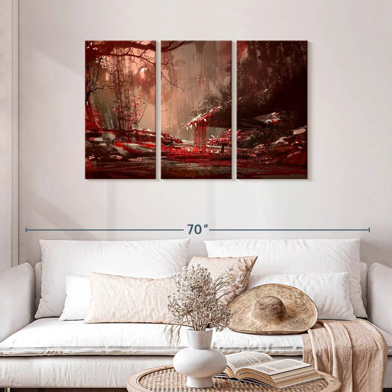 Kelan Blood Red Forest, 28" H x 45" W