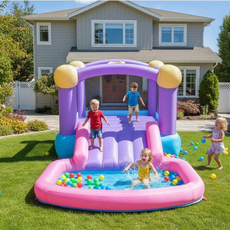 Inflatable Pink Bounce House For Kids