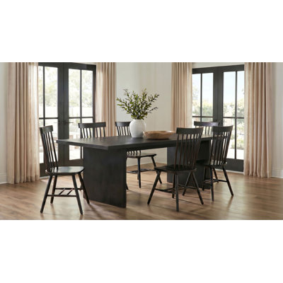 Decker 7-Piece 82-Inch Rectangular Dining Set Black