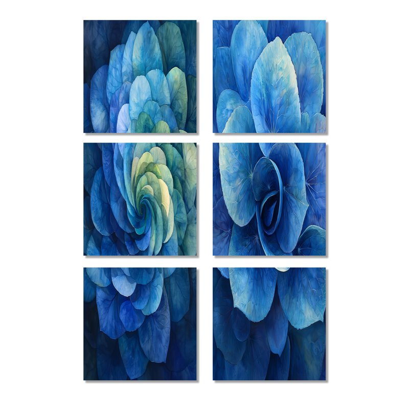 Kamarin - ensemble d'art mural floral de 6, Toile tendue, Ne s’applique pas