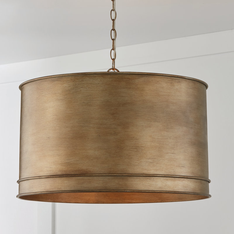 Luminaire suspendu tambour 4 lumières or