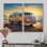 «Magic Hippie Bus On The Beach» - art mural jaune