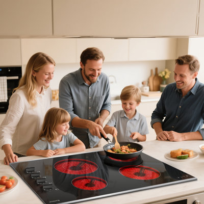 Karinear 30" Black Electric 4 Burner Cooktop