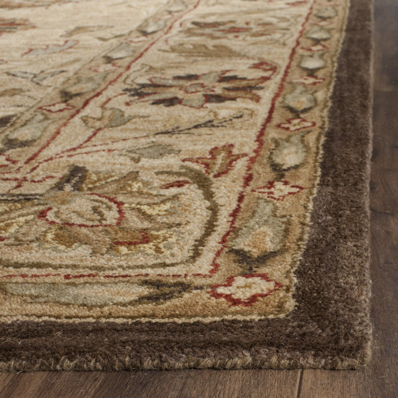 Armintha Oriental Hand-Tufted Wool Beige Area Rug, Rectangle 8'3" x 11'