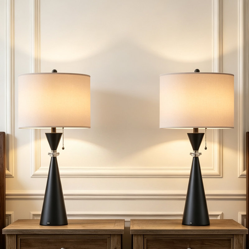 Ensemble de 2 lampes de table USB à lumière chaude, éclairage minimaliste à base métallique pour la décoration intérieure