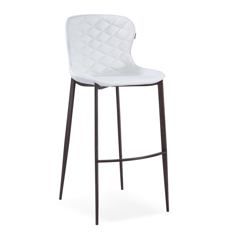 Tabouret de bar et de comptoir Albert, Blanc, Placage de bois, Tabouret de bar (siège d'une hauteur de 30 po)
