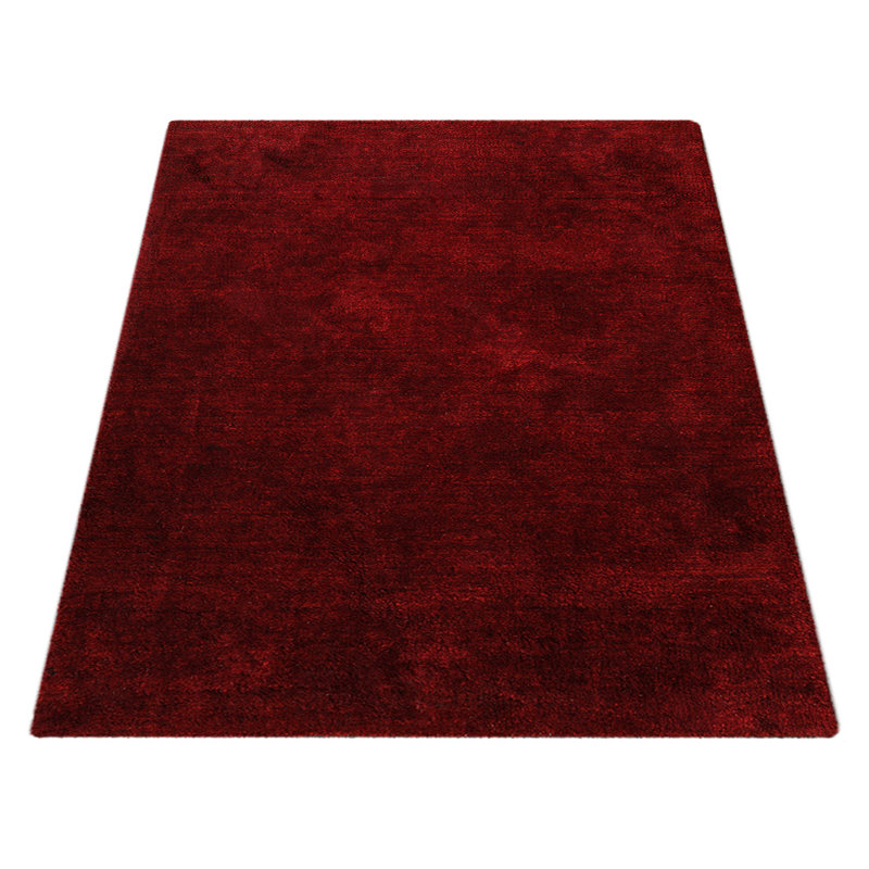 Zander Hand-Knotted Silk Red Colour, Area Rugs, Rectangle 6' x 9'