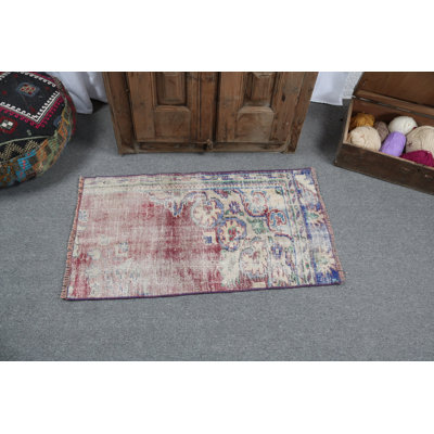 Handwoven Turkish Runner Rug with Vintage Design Perfect for Hallway and Living Room Decor