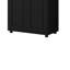 Armoire de rangement noire avec deux portes pour salle de bain, bureau, tablette réglable, panneau de fibres à densité moyenne