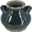 Vase rond en terre cuite 7 "vert foncé et sable