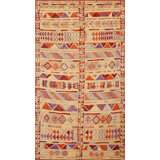 Vintage Mid Century Moroccan Tribal Geometric Design Rug