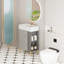 Meuble-lavabo de 21,6 po avec lavabo en céramique et porte à fermeture en douceur, armoire de rangement pour vestiaire sur le côté droit, assemblage requis, finition grise.-403058681