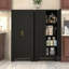 Armoire de rangement 61 po en métal pour bureau à domicile avec portes et 3 tablettes réglables-1222614709
