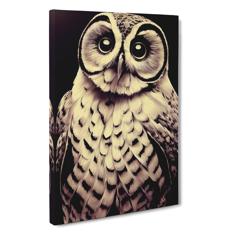 Owl Portrait No.4 - Wrapped Canvas, 60cm H x 40cm W x 3cm D