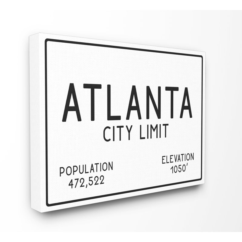 «Atlanta City Limit» par Daphne Polselli, reproduction d'art textuel sur toile, H 24 po x l 30 po, Toile tendue