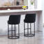 Ensemble de 2 tabourets de bar à hauteur de comptoir, tabourets de bar moderne avec dossier, tabourets de bar rembourrés en tissu de lin pour îlot de cuisine-125536032