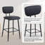Upholstered Counter Stool with Metal Frame-653668579